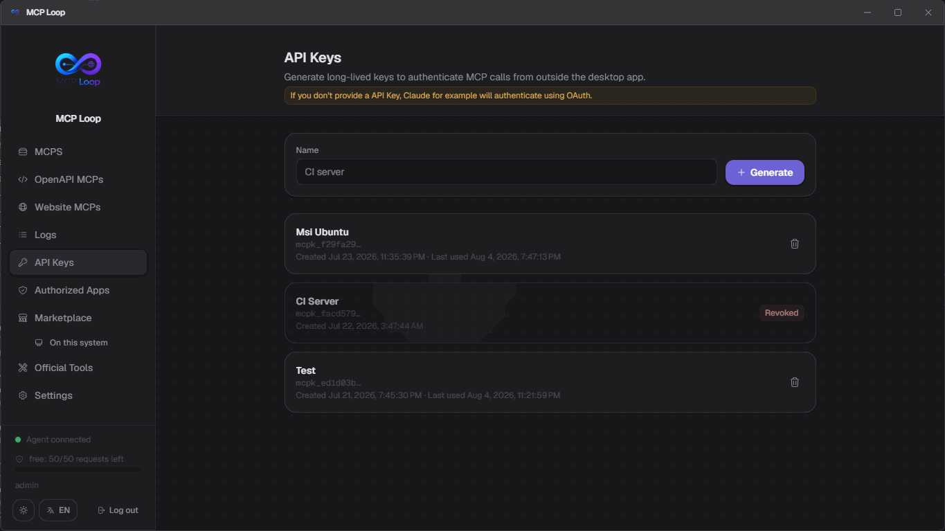 API Keys, dark