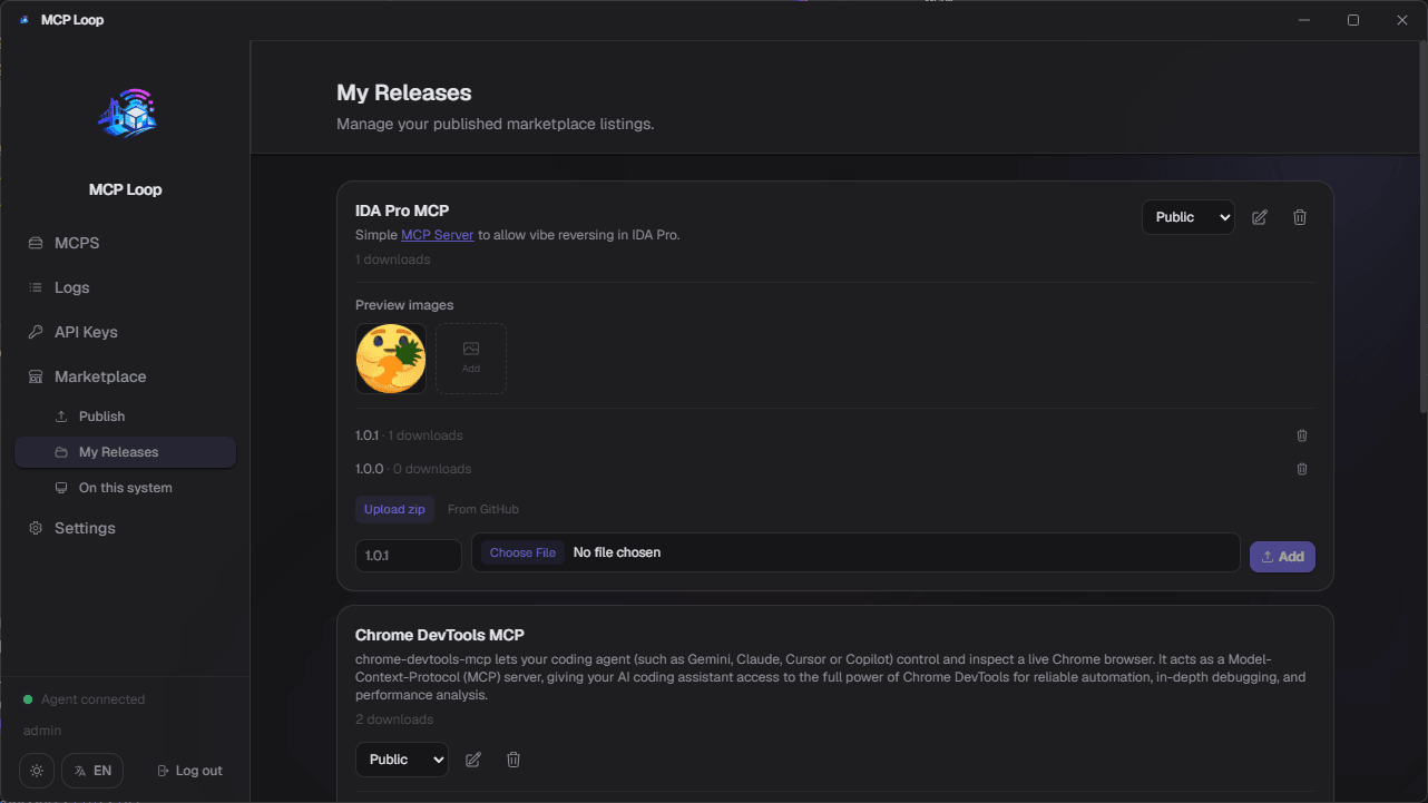 My Releases, dark