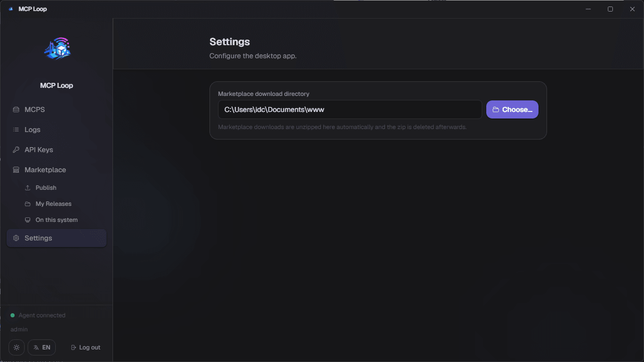Settings, dark